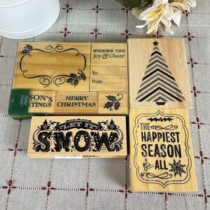 Christmas Themed Rubber Crafting Stamps Inkadinkado Hero Arts + more New